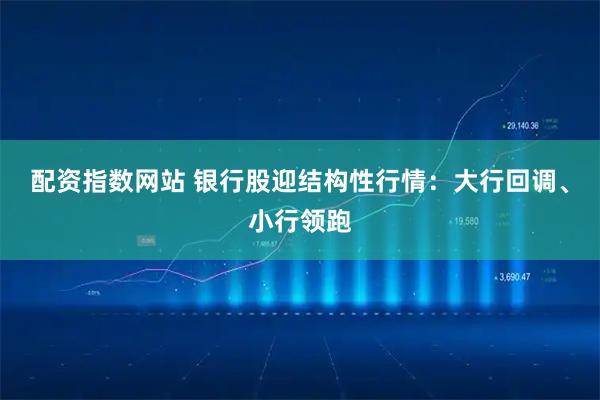 配资指数网站 银行股迎结构性行情：大行回调、小行领跑